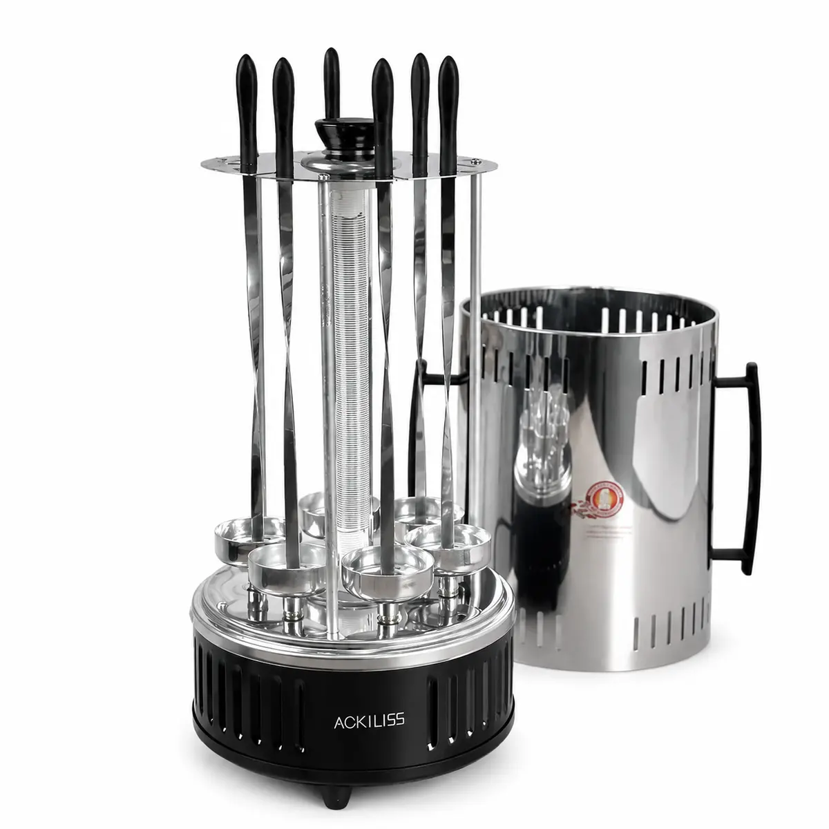 Електрошашличниця вертикальна Ackiliss ACL-8612 1000 Вт на 6 шампурів