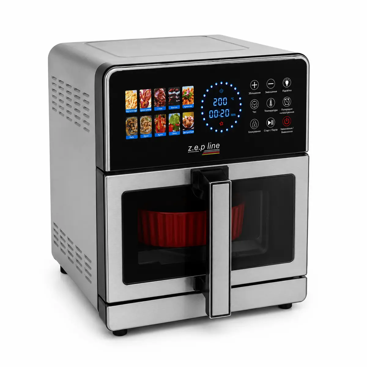 Мультипіч-аерогриль Zepline ZP-00355 Silver Max Pro-3 2200 Вт, велика аерофритюрниця 13 л на 2 тени